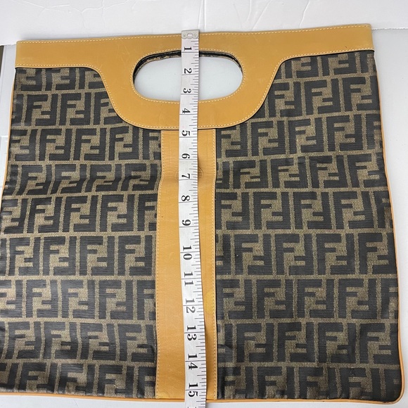 Fendi Vintage Zuccino Foldover Clutch/Tote - Picture 4 of 13